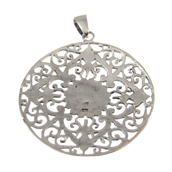 Solid 925 Sterling Silver Filigree Mandala Pendant – Sacred Geometry Bohemian - Picture 8 of 8